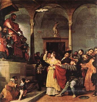 lorenzo loto Painting - Santa Lucía ante el juez 1532 Renacimiento Lorenzo Lotto